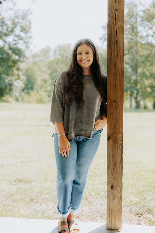 Mocha Charcoal Sweater Top