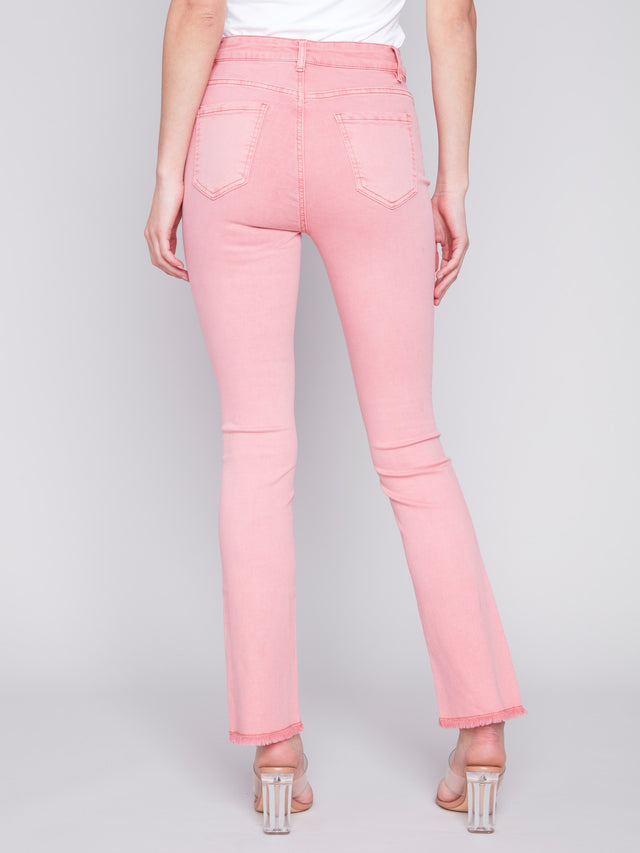 BB-Bootcut Twill Pants with Asymmetrical Hem