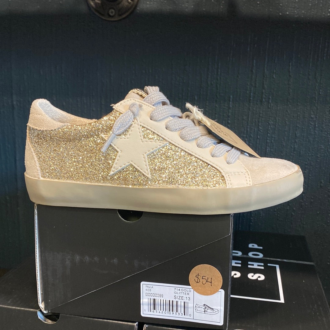 Skyler Gold Glitter Sneakers  Sisters Boutique & Gifts, Inc.